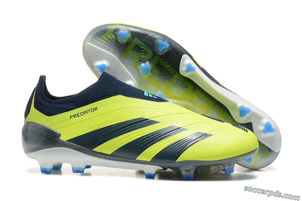 Adidas Predator 24 Elite Laceless FG Low-Tops Football Boots - Yellow/Black/Blue 1