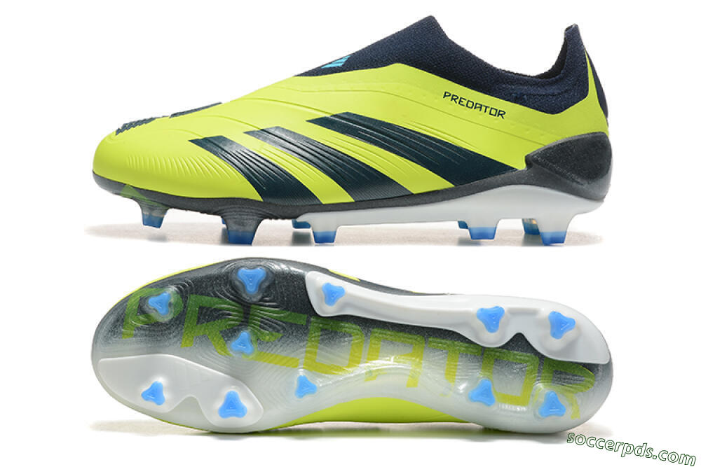 Adidas Predator 24 Elite Laceless FG Low-Tops Football Boots - Yellow/Black/Blue 0