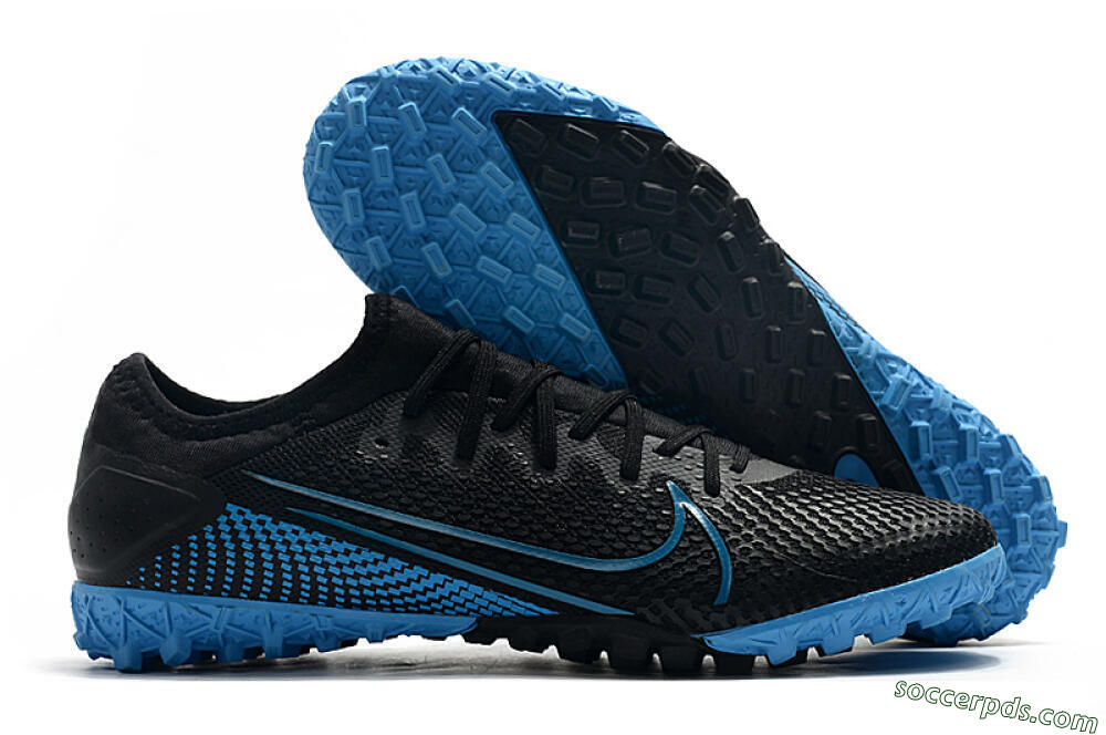 Nike Mercurial Vapor 13 Pro TF Low-Tops Football Shoes - Black/Blue 1
