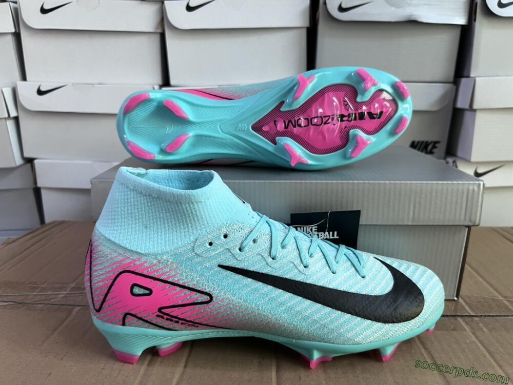 Nike Air Zoom Mercurial Superfly 10 Elite FG High-Tops Football Boots - Jade/Black/Pink