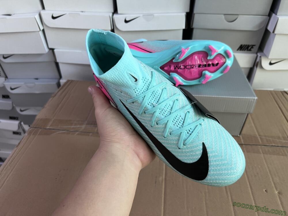 Nike Air Zoom Mercurial Superfly 10 Elite FG High-Tops Football Boots - Jade/Black/Pink