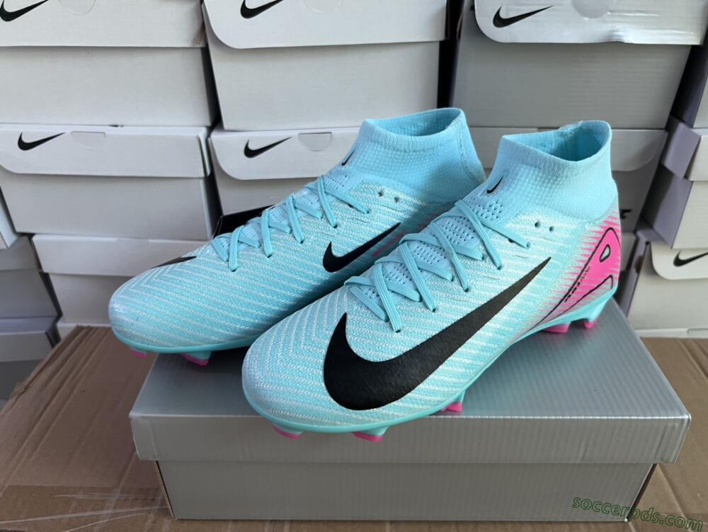 Nike Air Zoom Mercurial Superfly 10 Elite FG High-Tops Football Boots - Jade/Black/Pink
