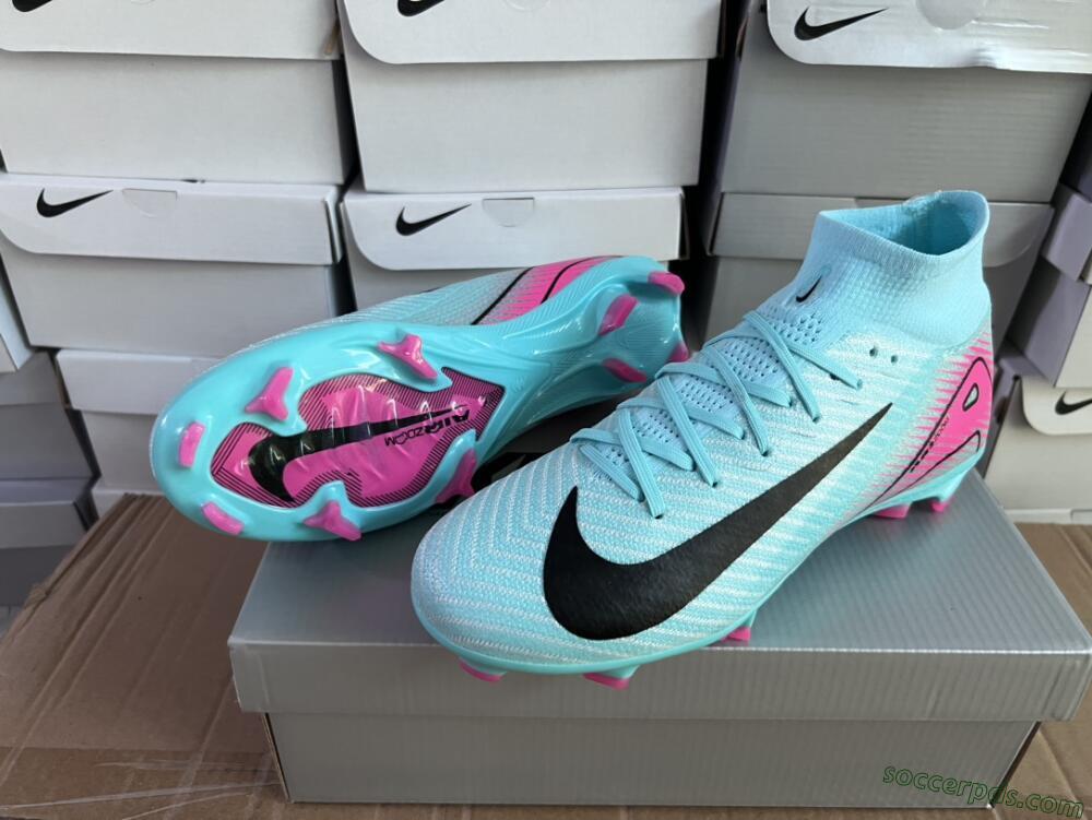 Nike Air Zoom Mercurial Superfly 10 Elite FG High-Tops Football Boots - Jade/Black/Pink