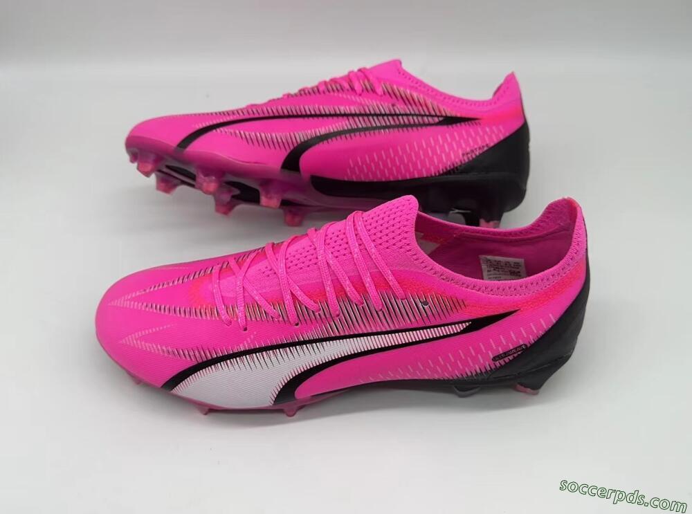 Puma Ultra Ultimate FG Low-Tops Football Boots - Pink/White/Black