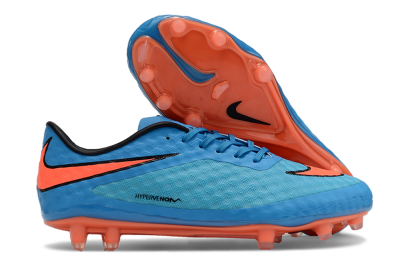 Nike Hypervenom Phantom FG Low-Tops Football Boots - Blue/Orange