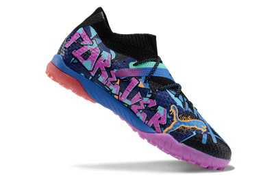 Puma Future Ultimate TF Low-Tops Football Shoes - Black/Pink/Blue