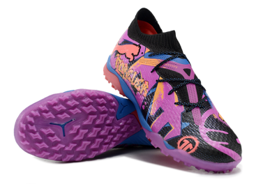 Puma Future Ultimate TF Low-Tops Football Shoes - Black/Pink/Blue