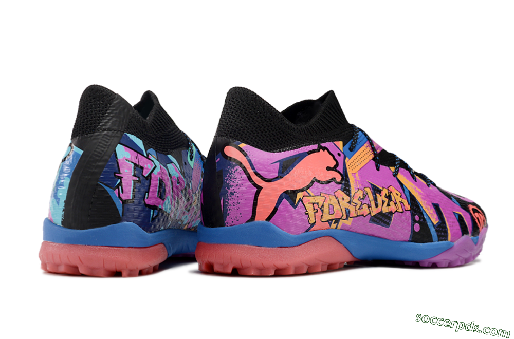 Puma Future Ultimate TF Low-Tops Football Shoes - Black/Pink/Blue 7