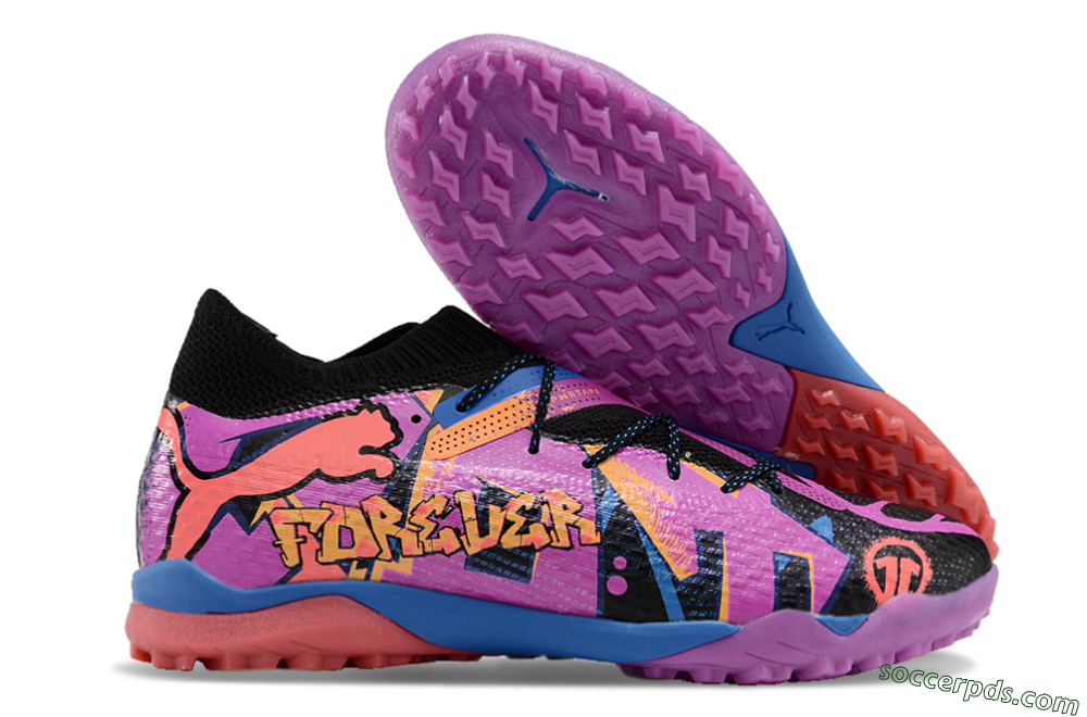 Puma Future Ultimate TF Low-Tops Football Shoes - Black/Pink/Blue 1