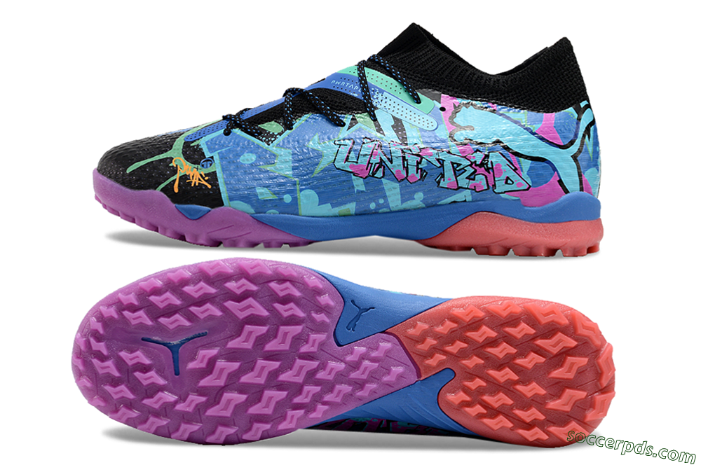Puma Future Ultimate TF Low-Tops Football Shoes - Black/Pink/Blue 0