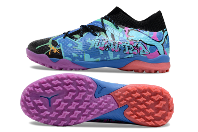 Puma Future Ultimate TF Low-Tops Football Shoes - Black/Pink/Blue