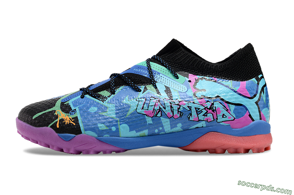 Puma Future Ultimate TF Low-Tops Football Shoes - Black/Pink/Blue 2