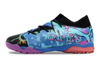 Puma Future Ultimate TF Low-Tops Football Shoes - Black/Pink/Blue