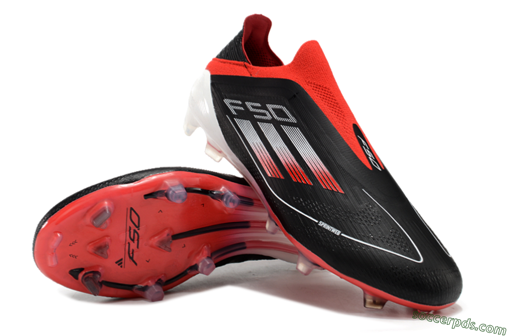 Adidas F50 Elite Laceless FG Low-Tops Football Boots - Black/Red/White 3