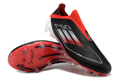 Adidas F50 Elite Laceless FG Low-Tops Football Boots - Black/Red/White