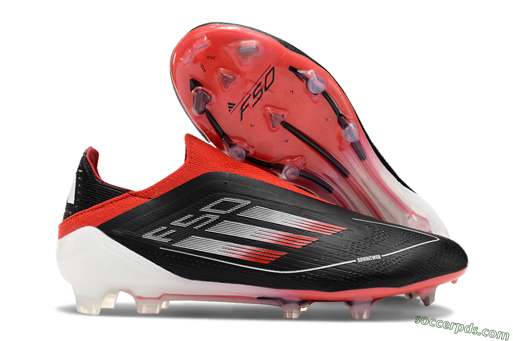 Adidas F50 Elite Laceless FG Low-Tops Football Boots - Black/Red/White 1
