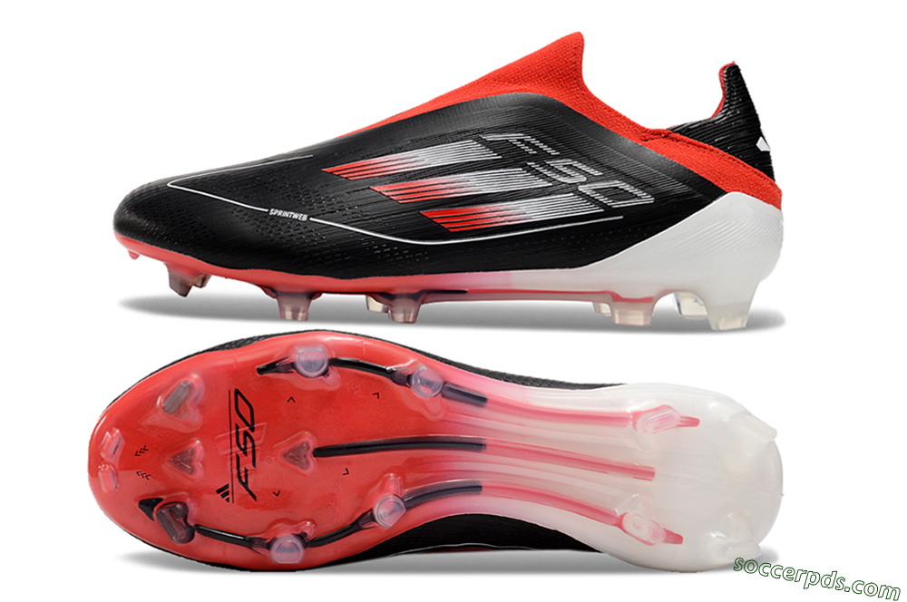 Adidas F50 Elite Laceless FG Low-Tops Football Boots - Black/Red/White 0