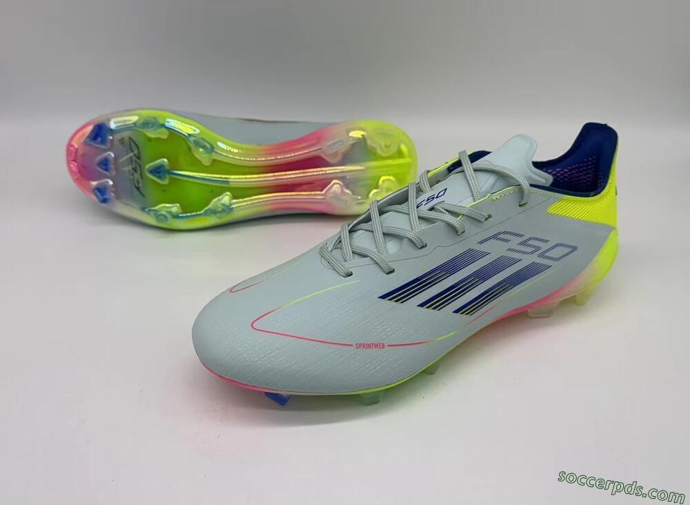 Adidas F50 Elite FG Low-Tops Football Boots - Blue/Pink/Yellow