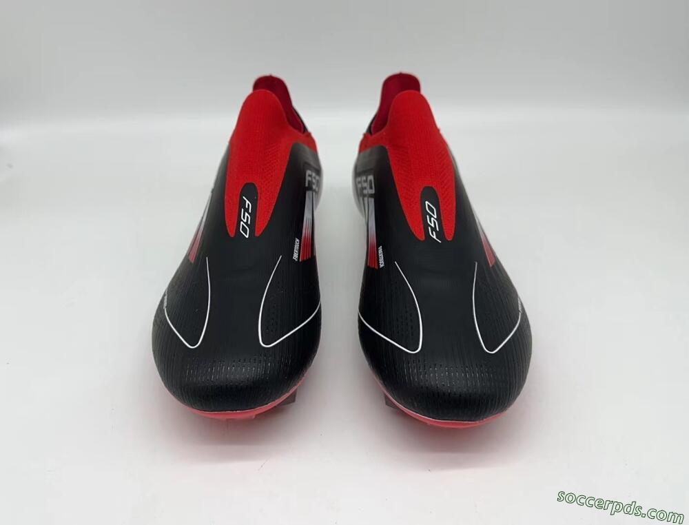 Adidas F50 Elite Laceless FG Low-Tops Football Boots - Black/Red/White