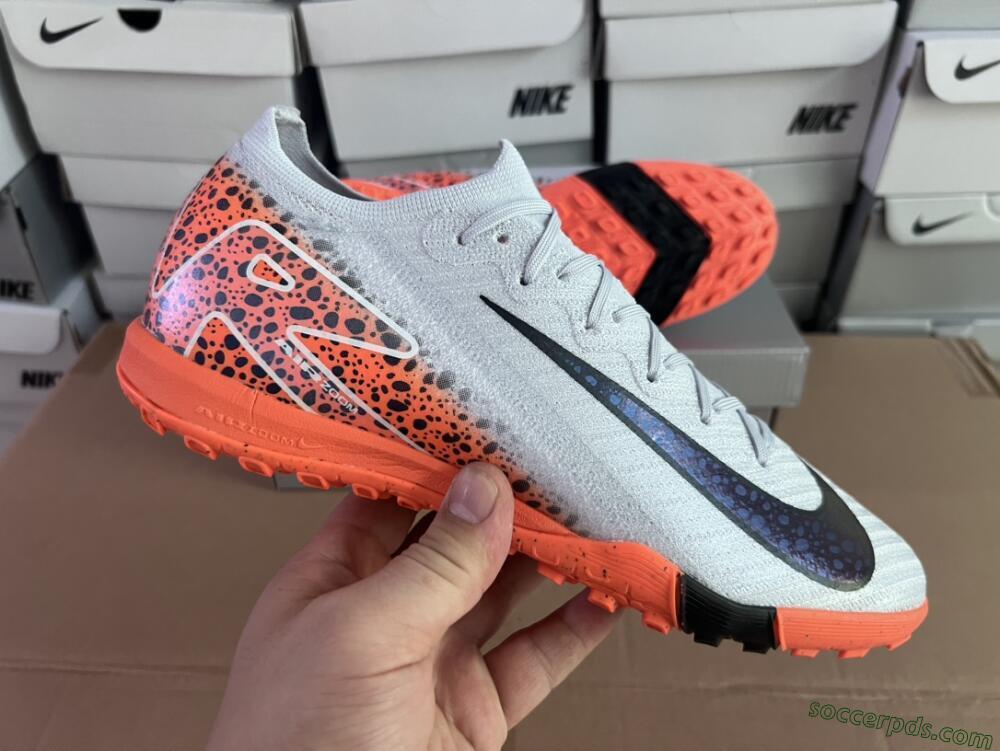 Nike Air Zoom Mercurial Vapor 15 Elite TF Low-Tops Football Shoes - Grey/Orange/Black