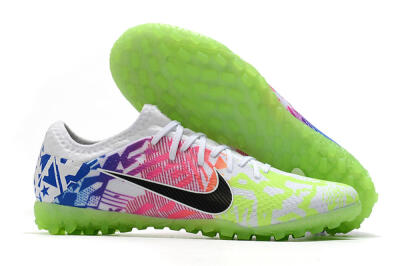 Nike Mercurial Vapor 13 Pro TF Low-Tops Football Shoes - White/Black/Pink/Blue