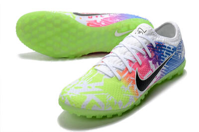 Nike Mercurial Vapor 13 Pro TF Low-Tops Football Shoes - White/Black/Pink/Blue