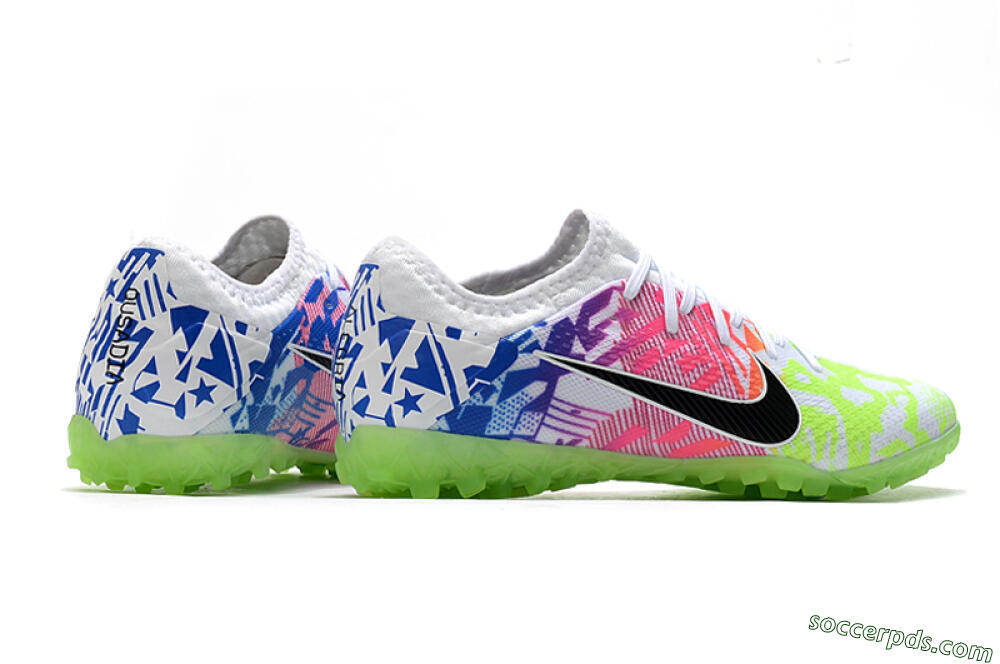 Nike Mercurial Vapor 13 Pro TF Low-Tops Football Shoes - White/Black/Pink/Blue 6
