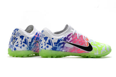 Nike Mercurial Vapor 13 Pro TF Low-Tops Football Shoes - White/Black/Pink/Blue