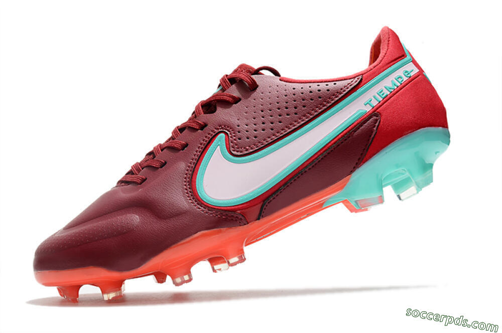 Nike Tiempo Legend 9 Elite FG Low-Tops Football Boots - Red/Jade/White 5