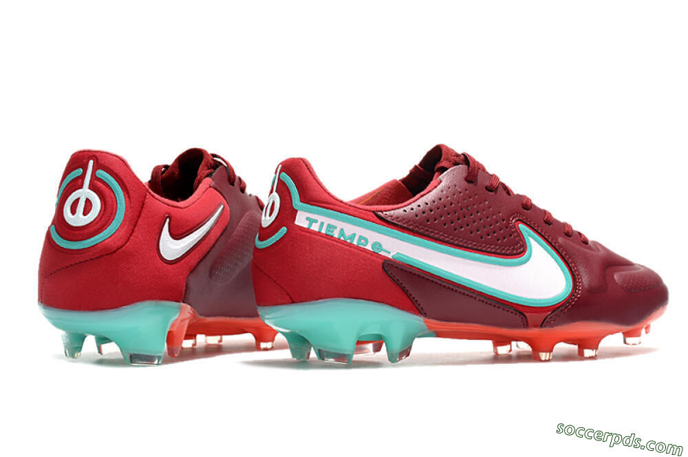 Nike Tiempo Legend 9 Elite FG Low-Tops Football Boots - Red/Jade/White 6