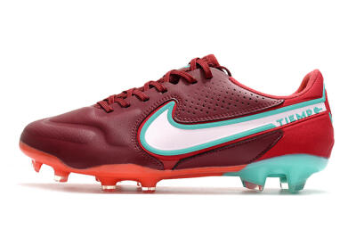 Nike Tiempo Legend 9 Elite FG Low-Tops Football Boots - Red/Jade/White