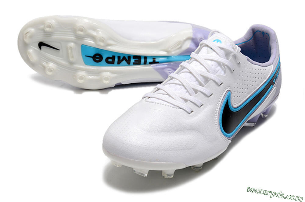 Nike Tiempo Legend 9 Elite FG Low-Tops Football Boots - White/Jade/Black/Grey 3