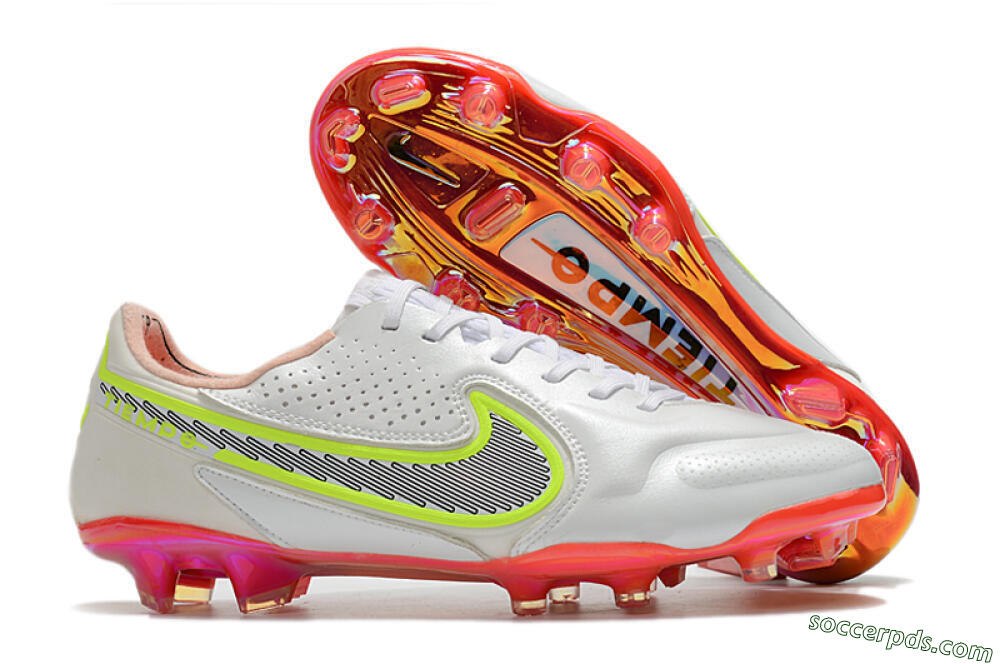 Nike Tiempo Legend 9 Elite FG Low-Tops Football Boots - White/Yellow/Black/Gold 1