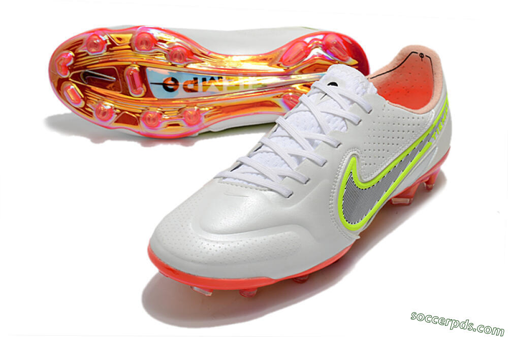 Nike Tiempo Legend 9 Elite FG Low-Tops Football Boots - White/Yellow/Black/Gold 3