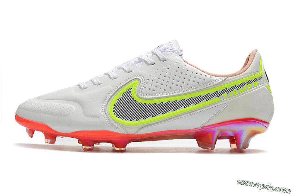 Nike Tiempo Legend 9 Elite FG Low-Tops Football Boots - White/Yellow/Black/Gold 2