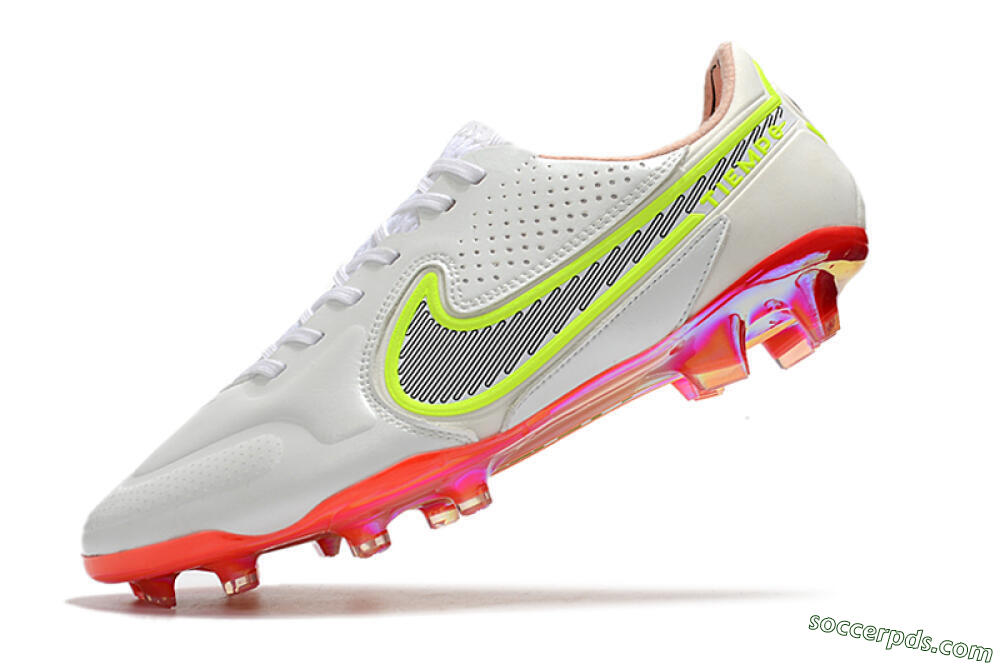 Nike Tiempo Legend 9 Elite FG Low-Tops Football Boots - White/Yellow/Black/Gold 5