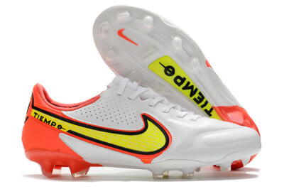 Nike Tiempo Legend 9 Elite FG Low-Tops Football Boots - White/Yellow/Red