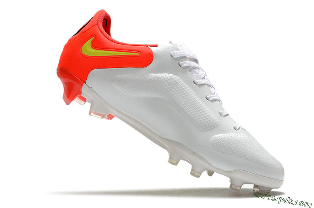 Nike Tiempo Legend 9 Elite FG Low-Tops Football Boots - White/Yellow/Red 4