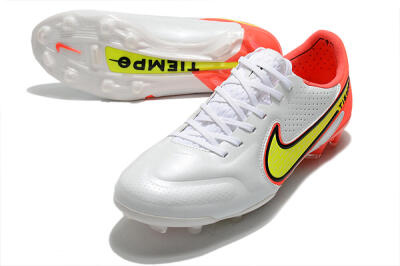 Nike Tiempo Legend 9 Elite FG Low-Tops Football Boots - White/Yellow/Red