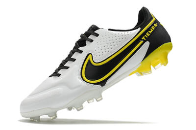 Nike Tiempo Legend 9 Elite FG Low-Tops Football Boots - White/Yellow/Black
