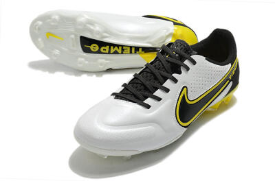 Nike Tiempo Legend 9 Elite FG Low-Tops Football Boots - White/Yellow/Black