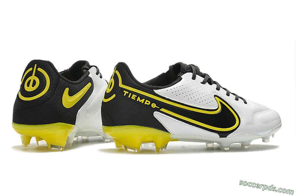 Nike Tiempo Legend 9 Elite FG Low-Tops Football Boots - White/Yellow/Black 6