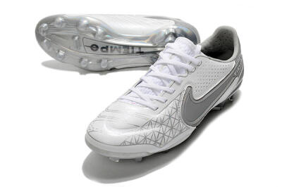 Nike Tiempo Legend 9 Elite FG Low-Tops Football Boots - White/Grey/Silver
