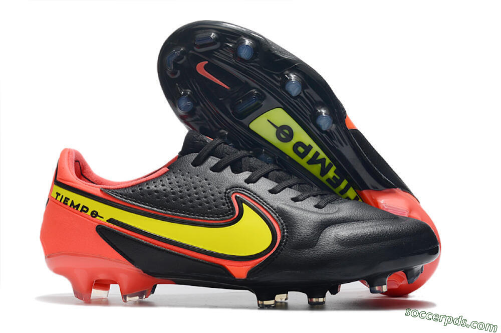 Nike Tiempo Legend 9 Elite FG Low-Tops Football Boots - Black/Yellow/Red 1