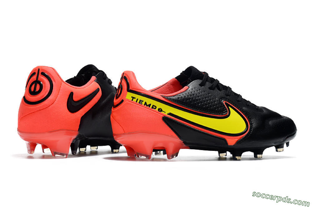 Nike Tiempo Legend 9 Elite FG Low-Tops Football Boots - Black/Yellow/Red 6