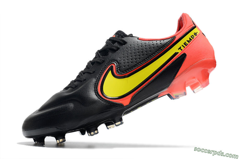 Nike Tiempo Legend 9 Elite FG Low-Tops Football Boots - Black/Yellow/Red 5