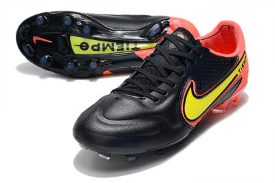 Nike Tiempo Legend 9 Elite FG Low-Tops Football Boots - Black/Yellow/Red