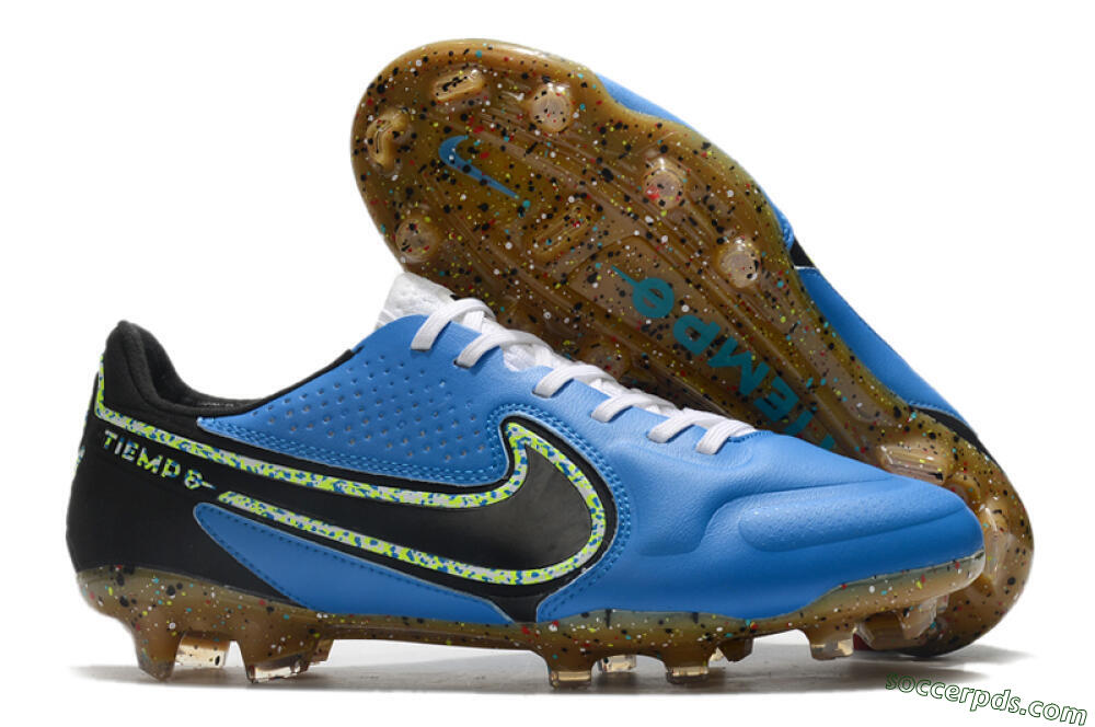 Nike Tiempo Legend 9 Elite FG Low-Tops Football Boots - Blue/Yellow/Black 1