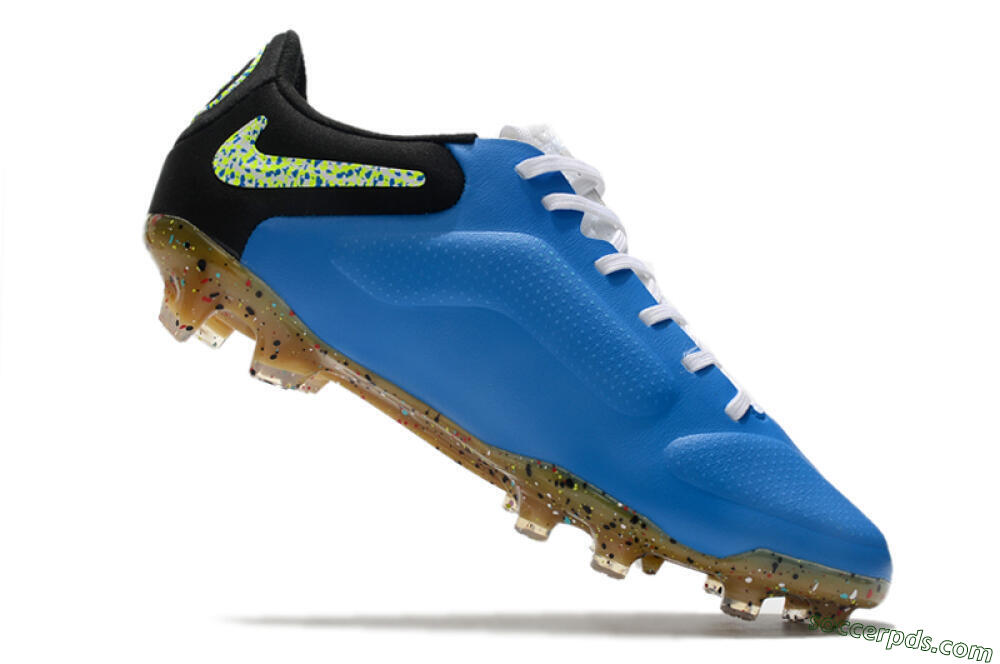 Nike Tiempo Legend 9 Elite FG Low-Tops Football Boots - Blue/Yellow/Black 4