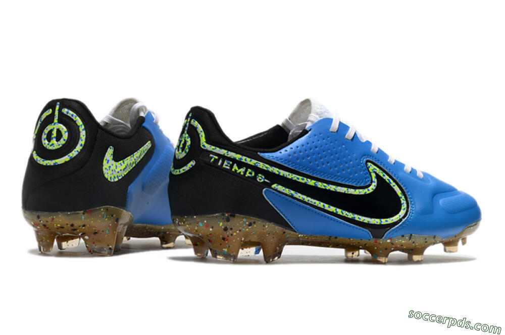 Nike Tiempo Legend 9 Elite FG Low-Tops Football Boots - Blue/Yellow/Black 6